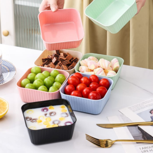 SmartStack Storage Set - Pack of 4 Colorful Plastic Food Containers
